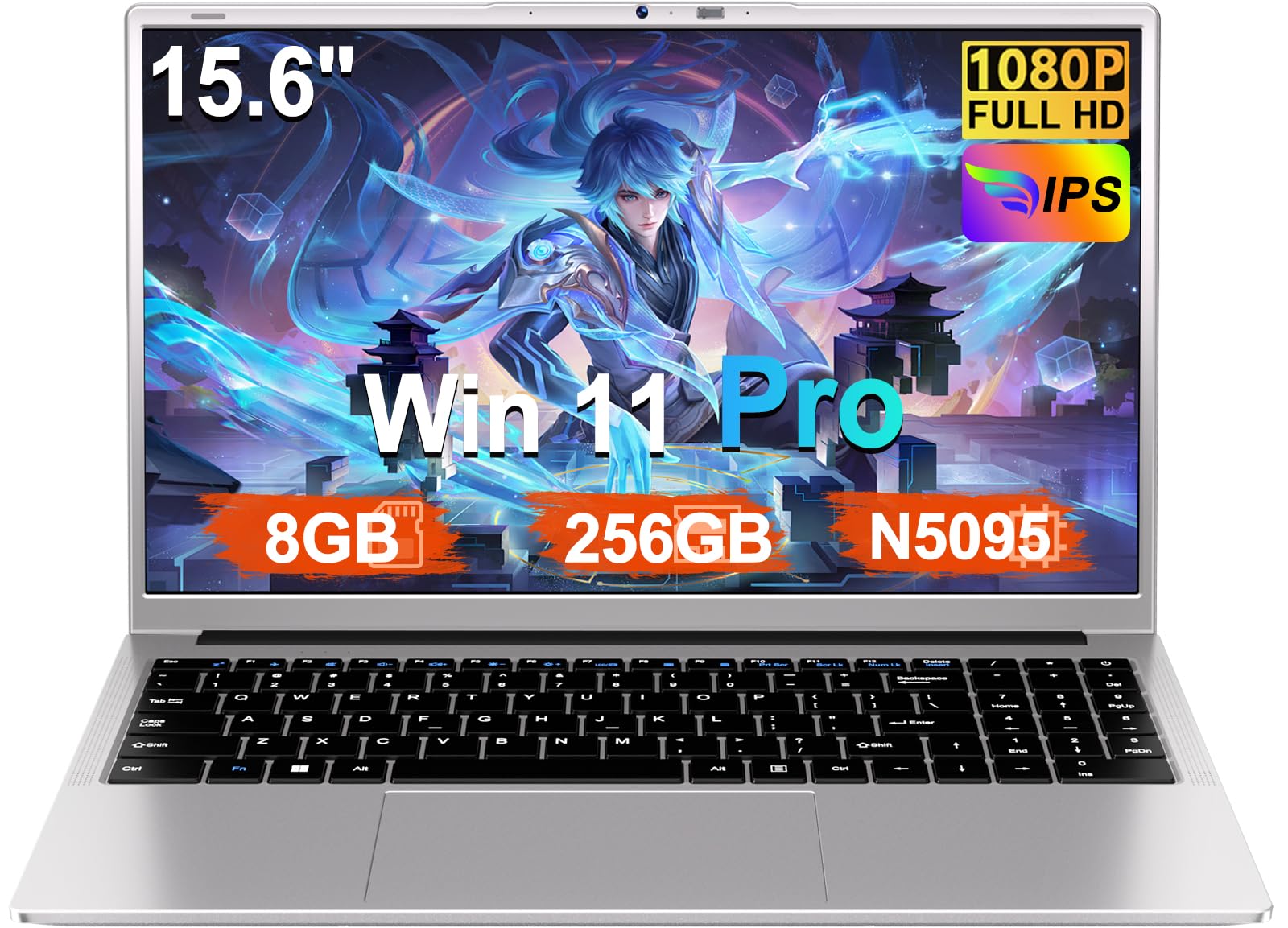 Laptop 15.6 Inch Celeron N5095 2.9 GHz Win11 Pro 8GB 256GB SSD