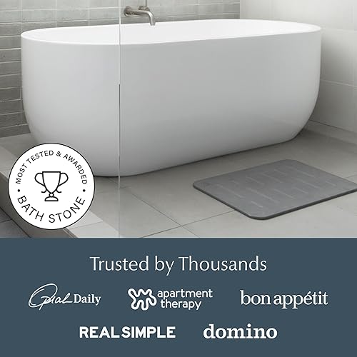 Miniatura 7 de Dorai Home Piedra de Baño – Alfombra de Baño de Piedra de Secado Rápido de Lujo, Superficie Antideslizante, Almohadilla Inferior de Goma, Pizarra