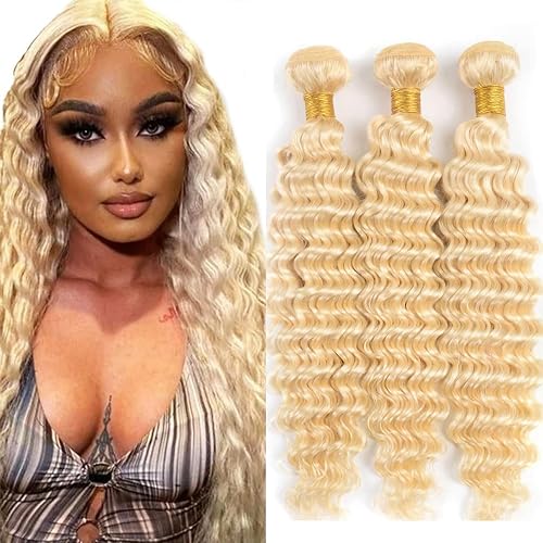 Habiliana Human Hair Bundles 18 20 22 Inch Blonde 613 Deep Wave Bundles Human Ha
