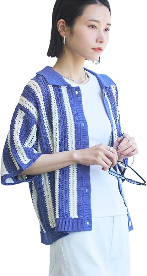 Amazon | [コーエン] メッシュポロニットカーディガン 76376430102 