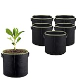 Grow Bags 5-Pack 5 Gallon Aeration Fabric Pots Container with Handles (5 Gallon(22.7 Liter))