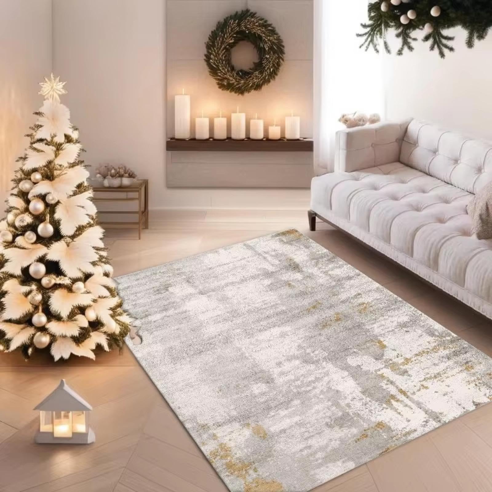 Tapis leger et luxueux au design abstrait pour une decoration d'interieur chic