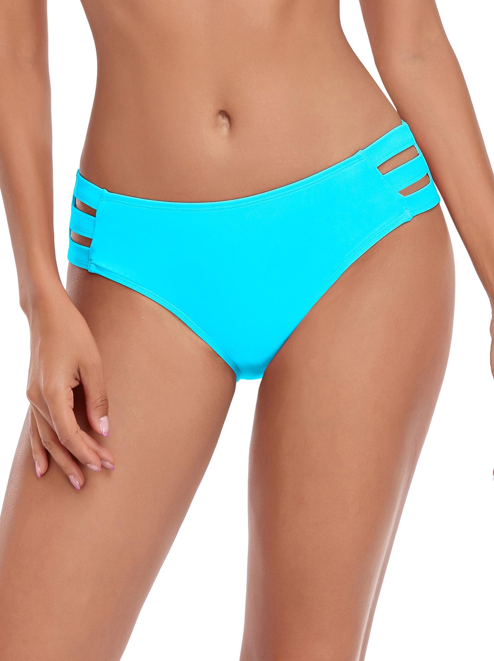 Ocean Blues Damen Badehose mit seitlichen Ausschnitten & voller Abdeckung – Bikinihose für Strand & Urlaub