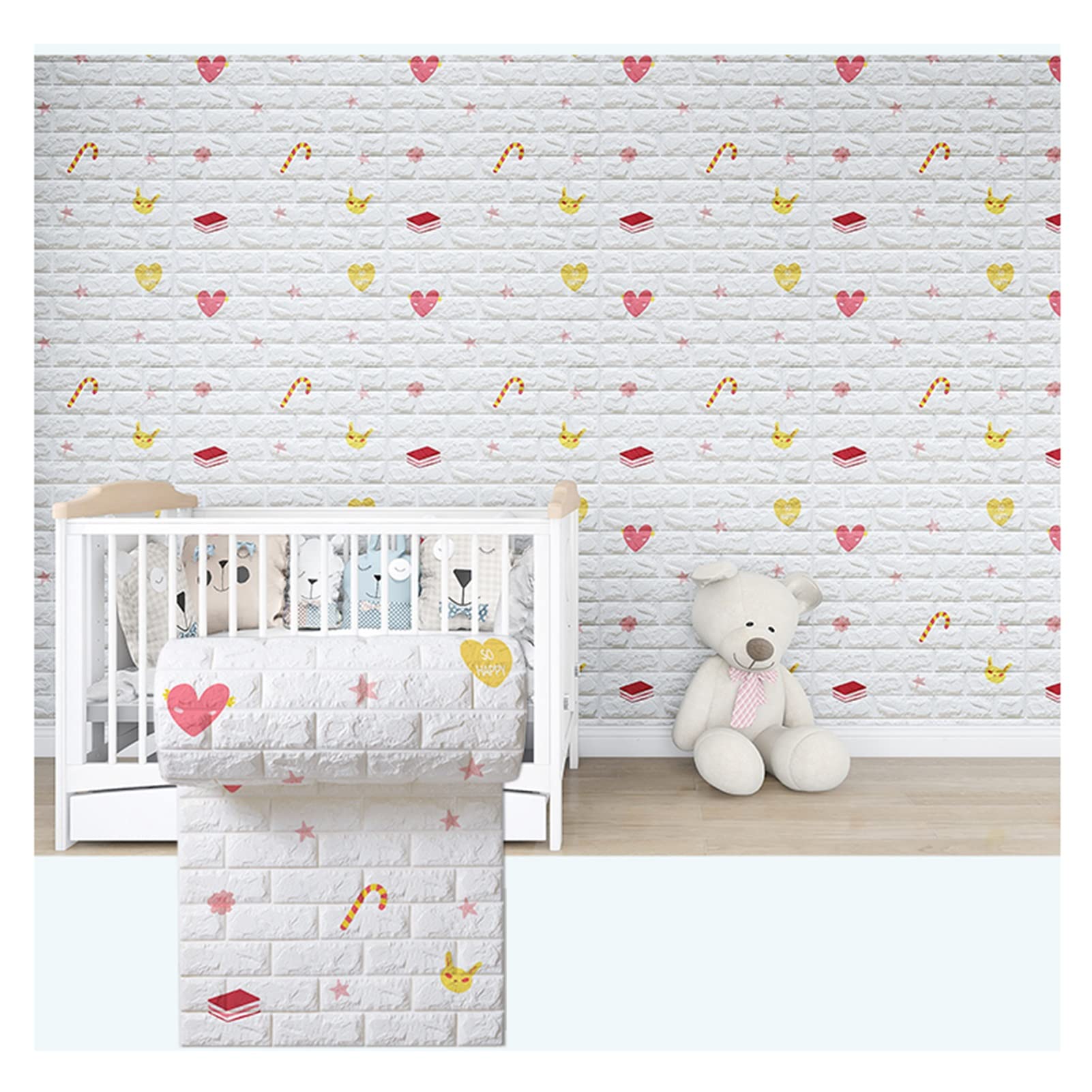 Stickers Muraux 0.7x10m Eco - Friendly Sticker Mural, Papier Peint Auto - Adhésif Imperméable À l'eau De Bande Dessinée De Chambre d'enfants, Sticker Mural Anti - Collision, Bricolage Peut Être Coupé