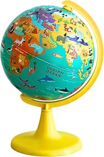 TOPGLOBE 15CM Educational Globe “My Wild World” with 100pc Puzzles. Rotating, Spinning, Playing, Finding Out About Animals on Earth. For Home and School.