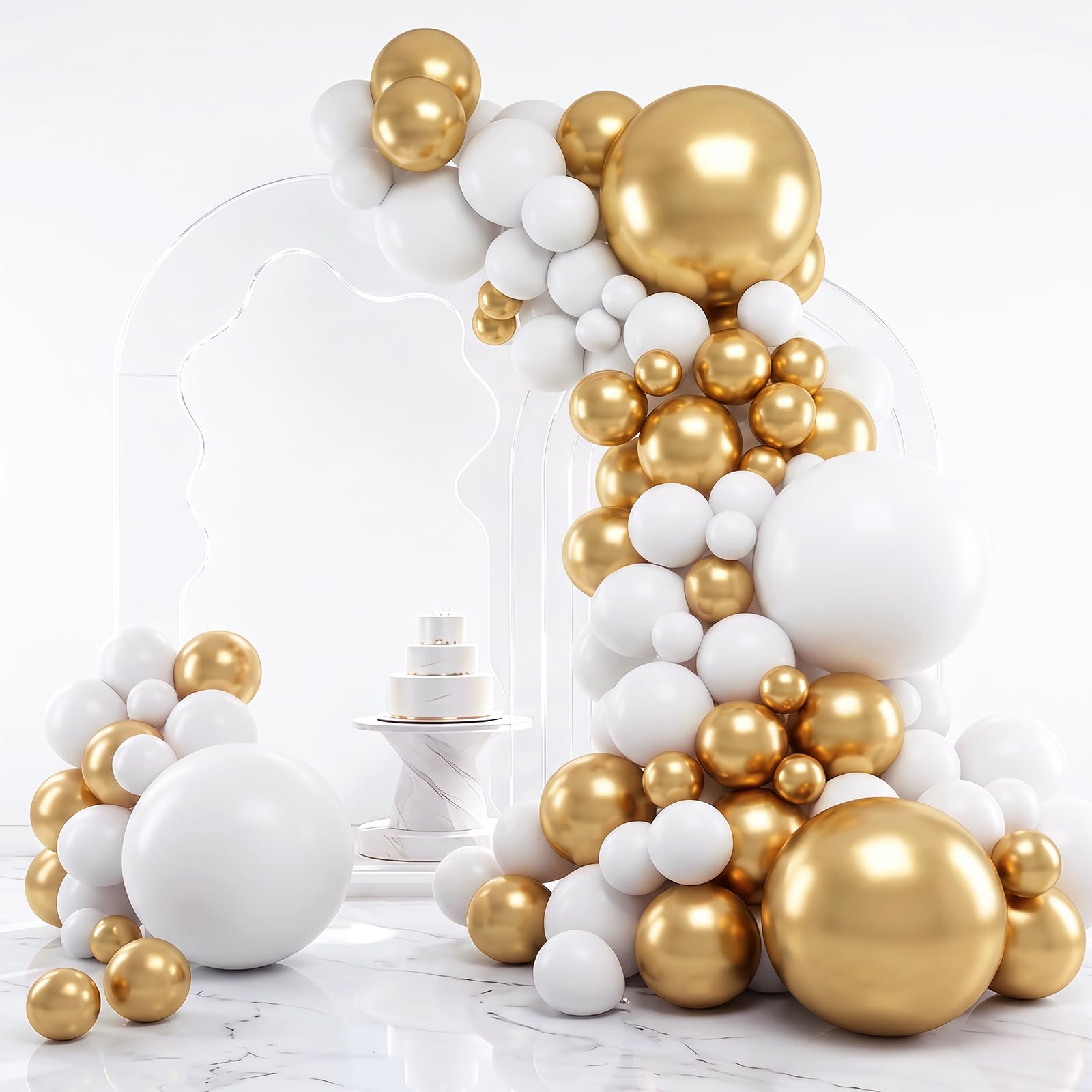 Gold Balloon Arch Kit - 129pcs Chrome Balloons -22