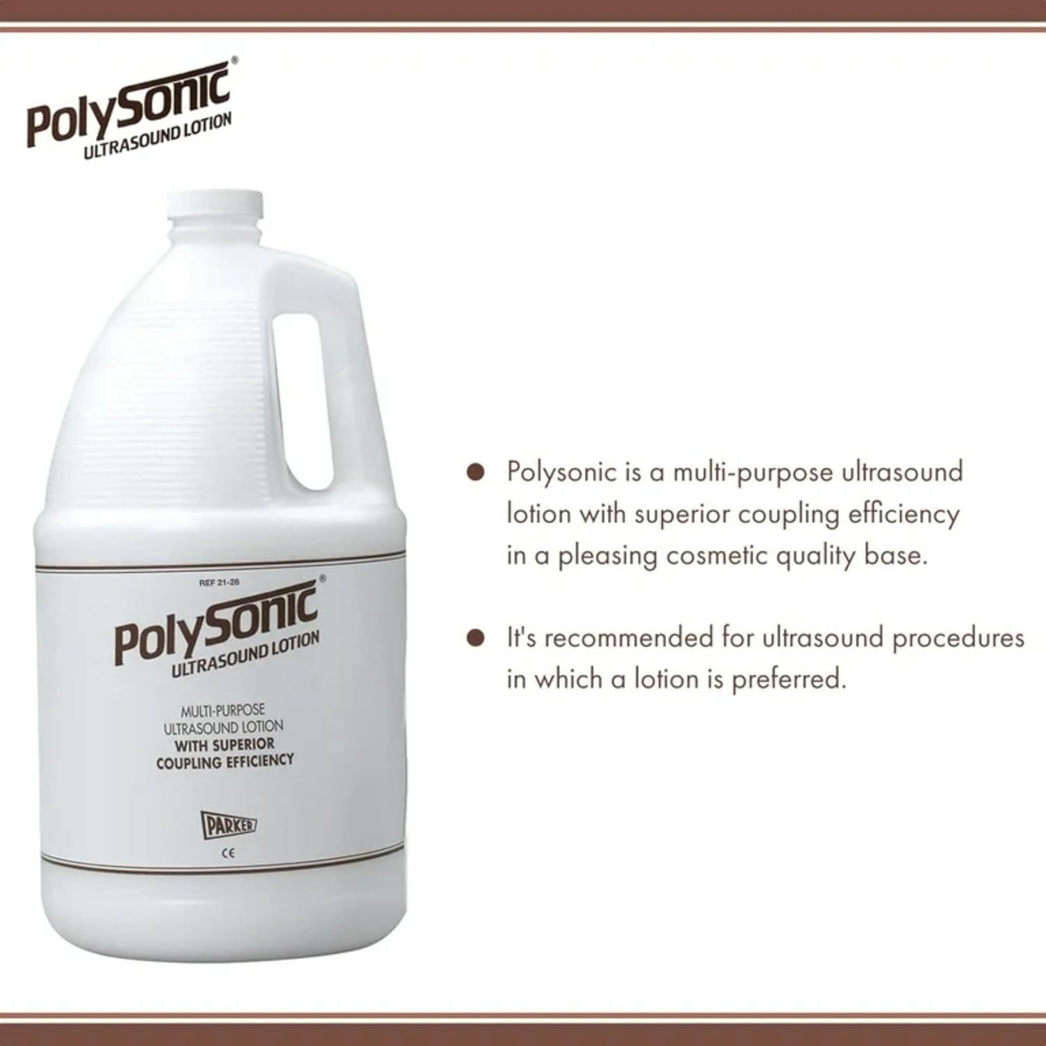 Polysonic Ultrasound Lotion, 1 Gallon with Refillable Dispenser Bottle - 128 Fl Ounce