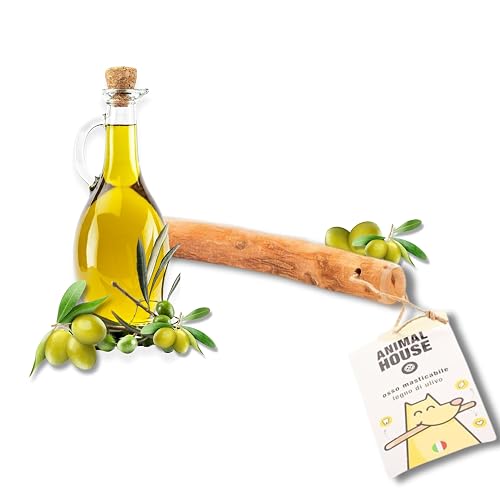 Animal House Madera de Olivo para Perros, Mordedor Natural Impregnado en Aceite de Oliva, Antiestrés