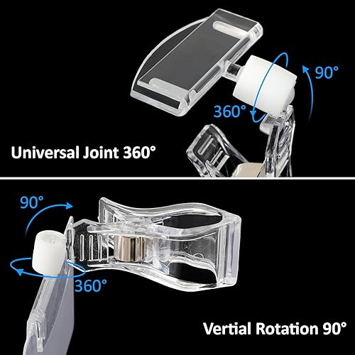 Vista 9 de Honeydak 50 clips de plástico para letreros giratorios de precio para estante giratorio, clips de precio para mercancía, doble pantalla