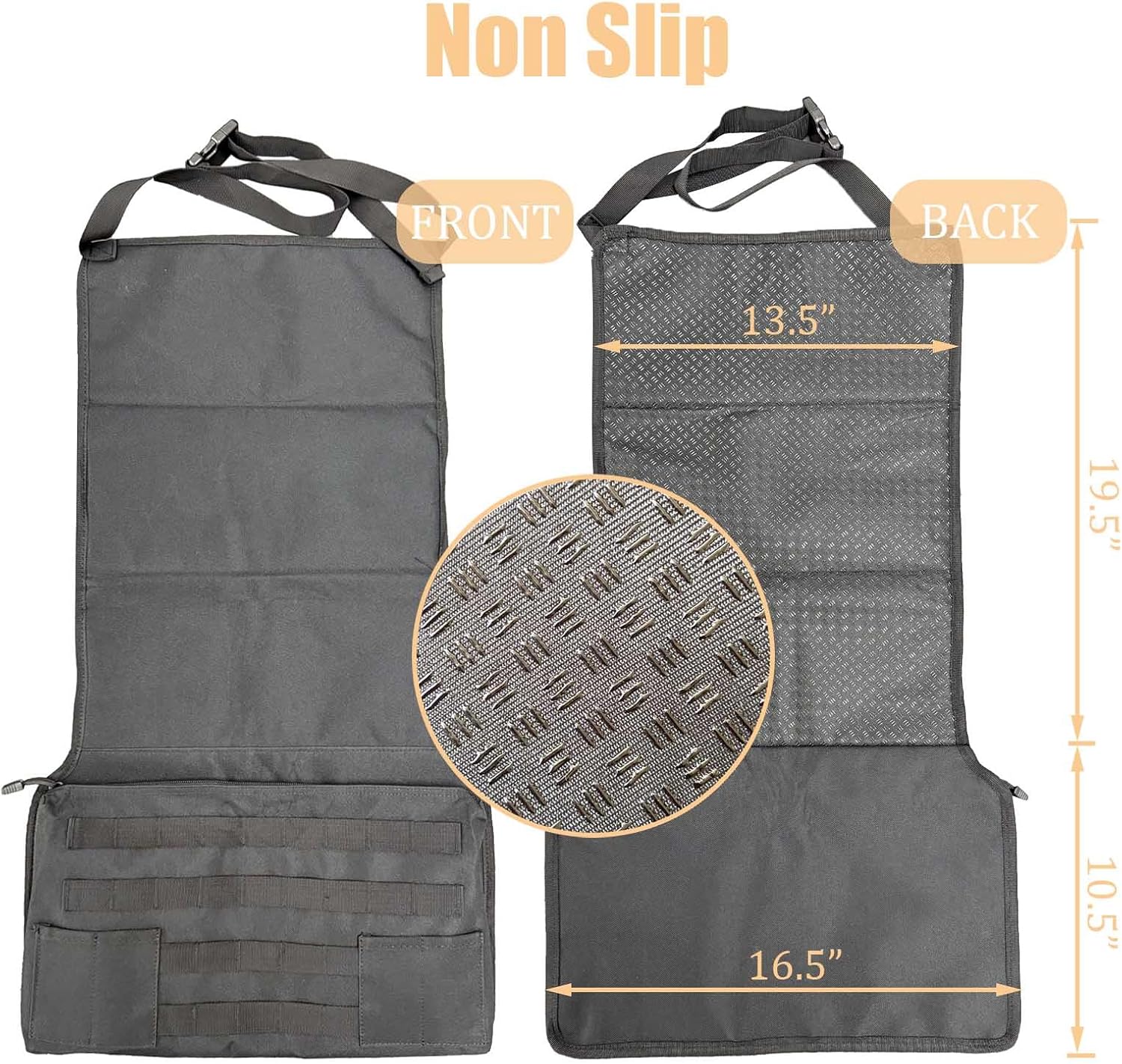 Tactical Seat Covers for Car with MOLLE Panel & Detachable Gun Holster - Universal Car Seat Protector with Zipper Storage Pocket for Concealed Carry Pistol, Fit for Most SUVs Trucks Pickups Sedans
