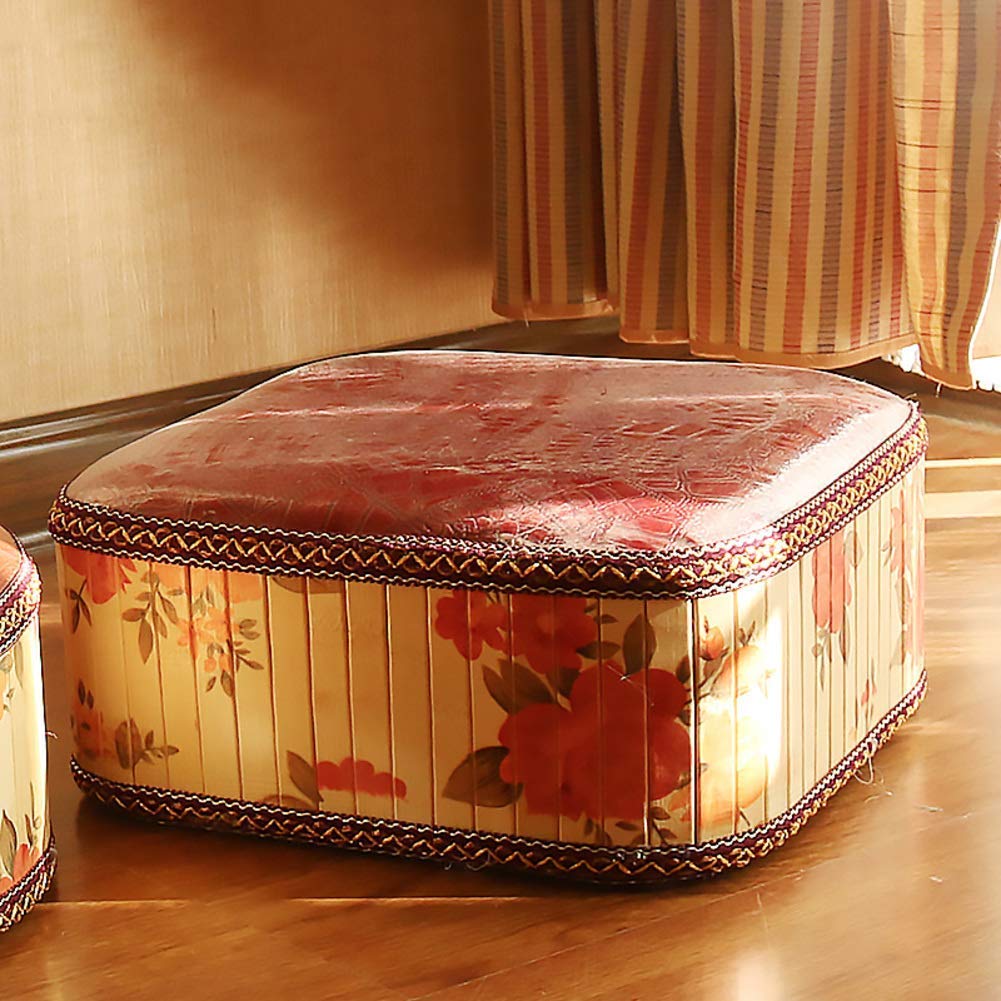 Pouf repose-pieds en cuir PU Pouffefe 30x30x12cm pour salon