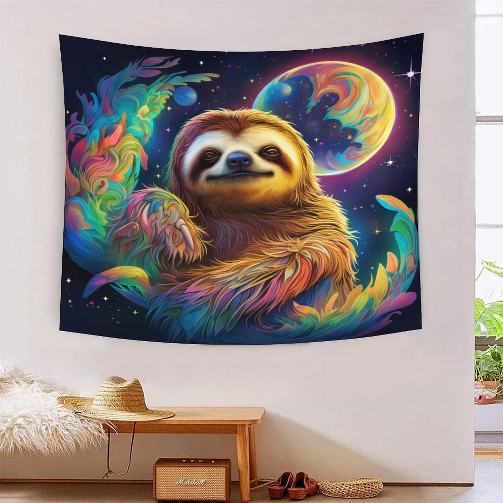 Tapisserie paresseux 3D déco salon drap de plage 180x230 cm - 7