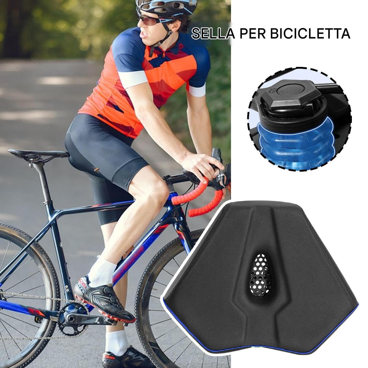 Siodełko Rowerowe - Wyściełane siedzisko rowerowe | Poduszka z ergonomiczną wyściółką i amortyzacją dla rowerzystów turystycznych i podróżnych, odpowiednia dla mężczyzn i kobiet