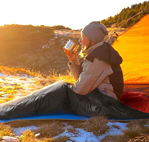 Miniatura 6 de UNIKOME Manta de camping plegable para exteriores, manta de viaje ligera para campamento, manta de campamento alternativa de doble cara con cierres