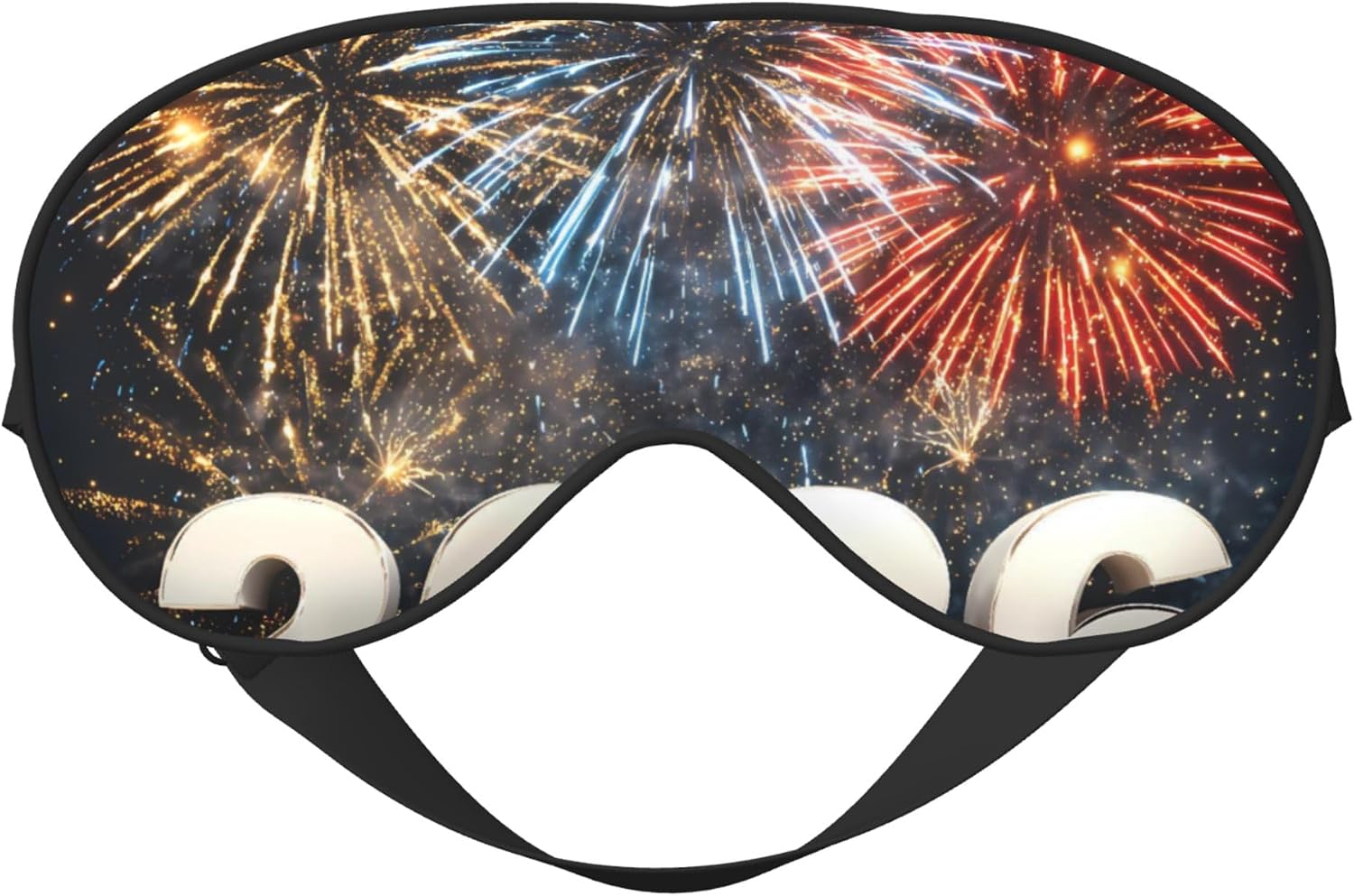 Silk Sleeping Eye Mask with Adjustable for Men Women,2026 Happy New Year