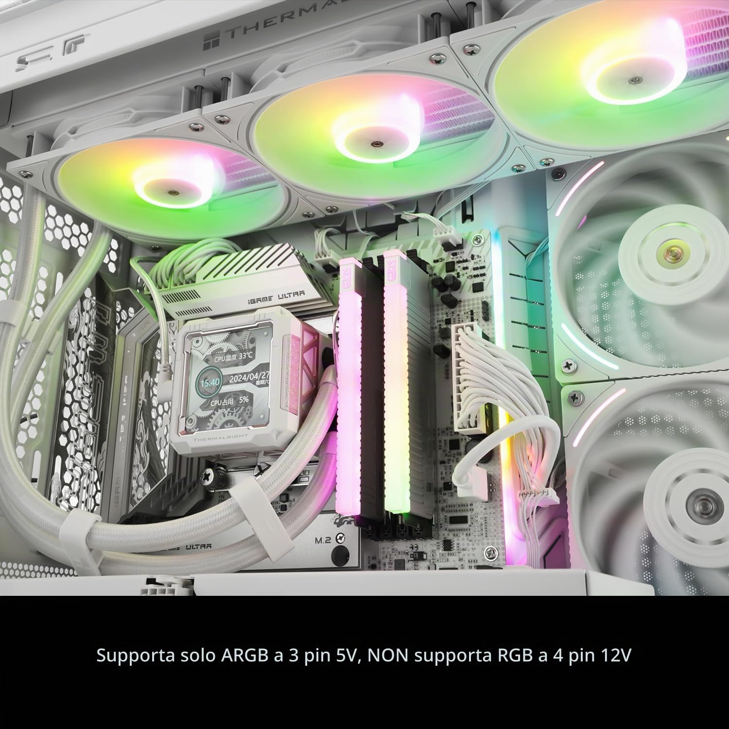 Thermalright FW PRO 360 ARGB MEW CPU AIO, schermo LCD IPS con risoluzione 320 x 320, per AM5 & Intel 1700/1851, ad alte prestazioni 360 specs raffreddato ad acqua con display rimovibile