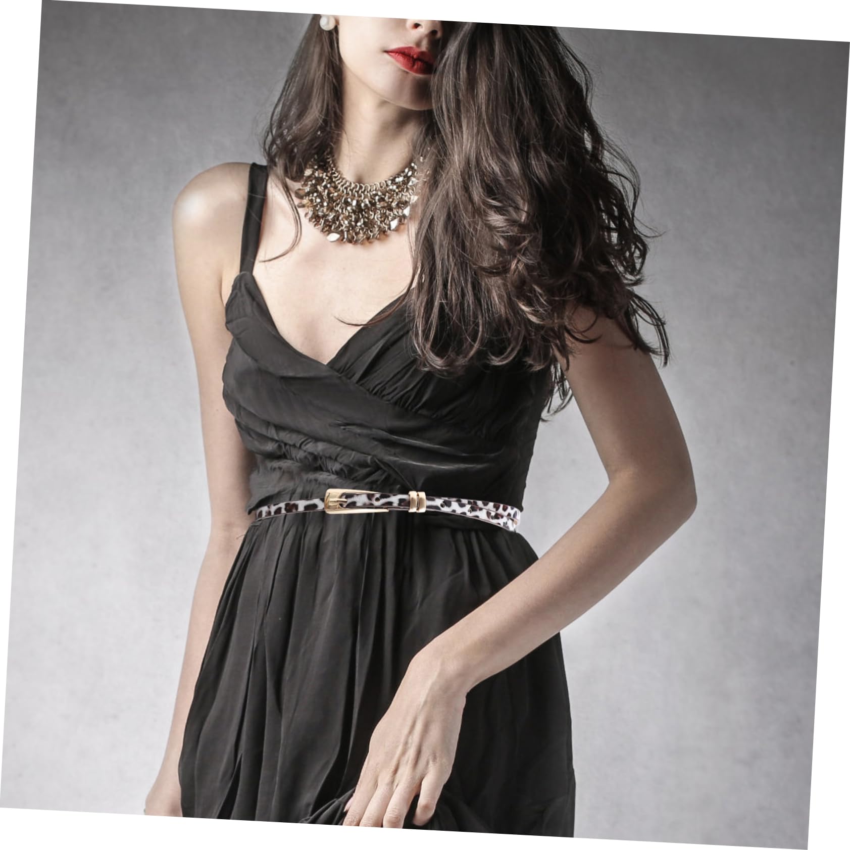 10piezas Cinturón De Mujer Ajustable De Imitación De Cuero Hebilla De Accesorio Chic Para Pantalones y Vestidos Diseño Práctico y Elegante Estampado De Leopardo