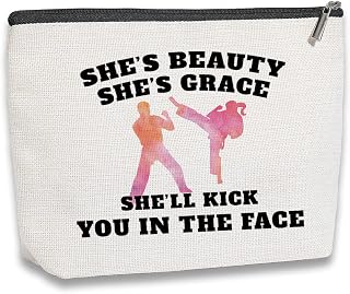 Karate Lover Gifts Karate Girl Gift Taekwondo Game Gift Martial Arts Gift Toiletry Makeup Organizer Zipper Pouch