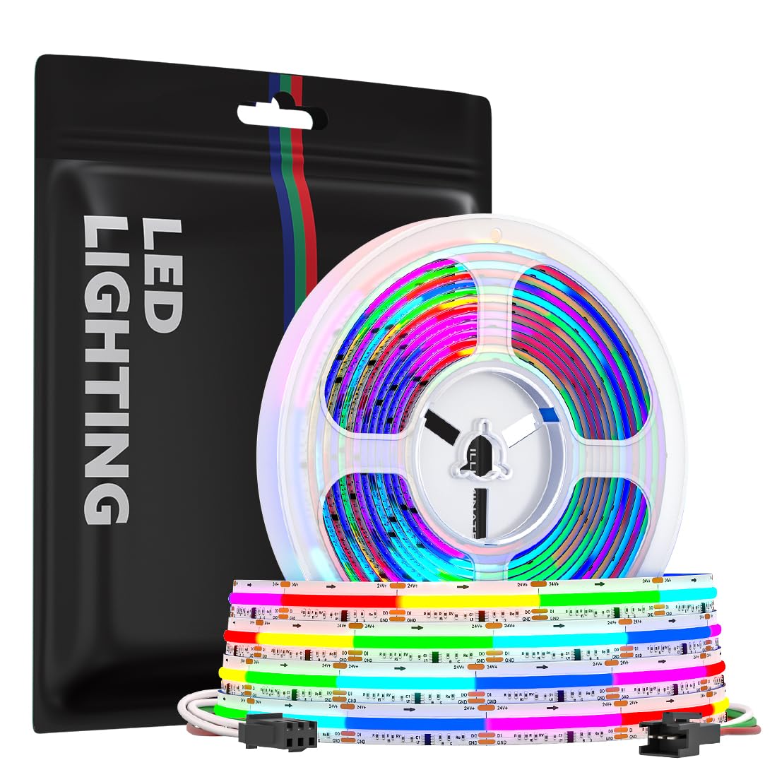 SEZO WS2811 RGB IC striscia LED FCOB COB dimmerabile 5M 864LEDs/m pixel colore da sogno 12mm 24V IP30 non impermeabile per decorazione domestica