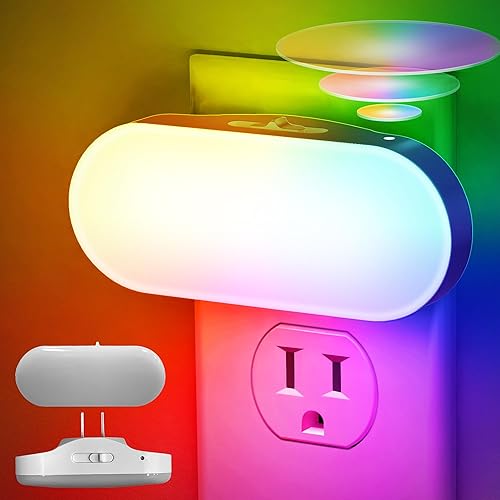 Luz nocturna RGB, luces nocturnas de 120 V enchufables a la pared, luz nocturna LED de 0.7 W para habitación de niños, luz nocturna de bebé, luz