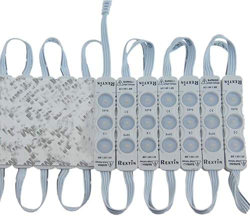 Miniatura 6 de REXTiN Super brillante 110V 100pcs nuevo modelo 2835 3 LED módulo rojo 120-150LM por módulo impermeable luz decorativa para letreros de letras