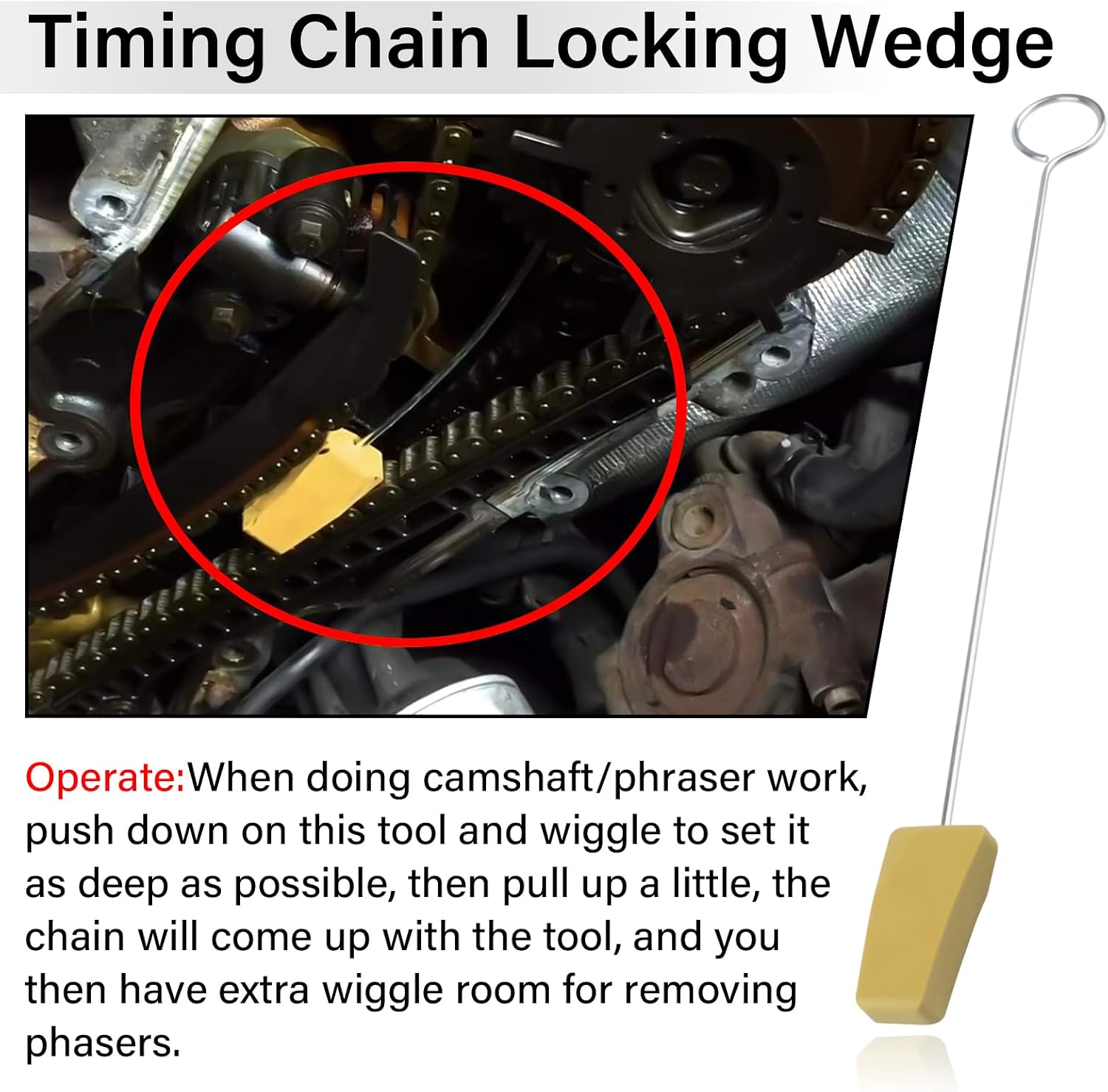 Timing Chain Locking Wedge Tool, Compatible with Ford Lincoln Mercury 2005-2014 4.6L and 5.4L 3V Engines Ford Mustang F-150 Explorer Lincoln Navigator