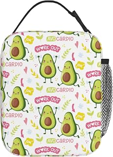 Cute Avocado Kawaii Insulated Lunch Bag Portable Reusable Zipper Lunch Box For Men Women Work Picnic Travel Camping