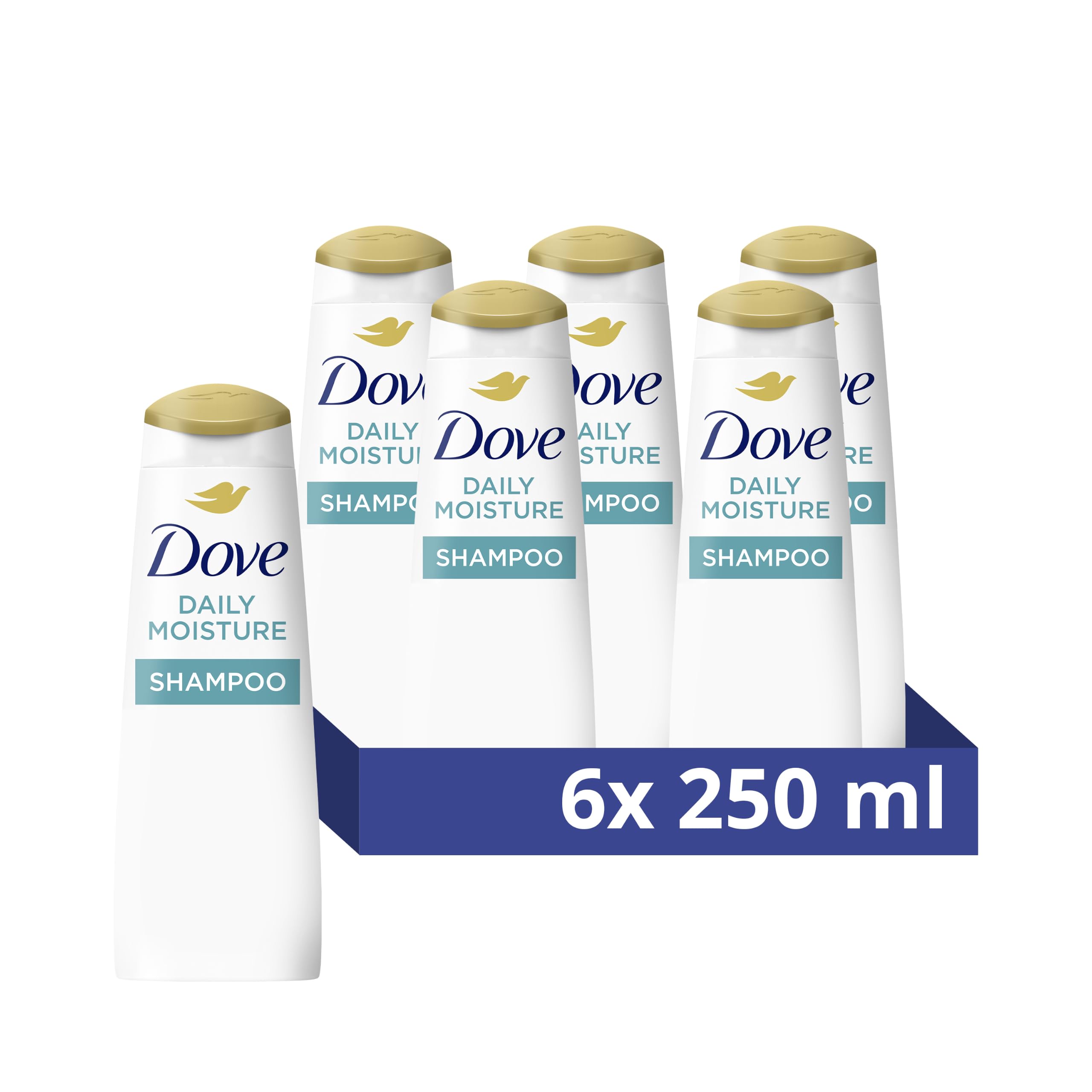 Dove Nutritive Solutions Daily Moisture Shampoo nourishes for smooth hair that's up to 10x more resilient to daily damage* for dry hair 6x 250 ml