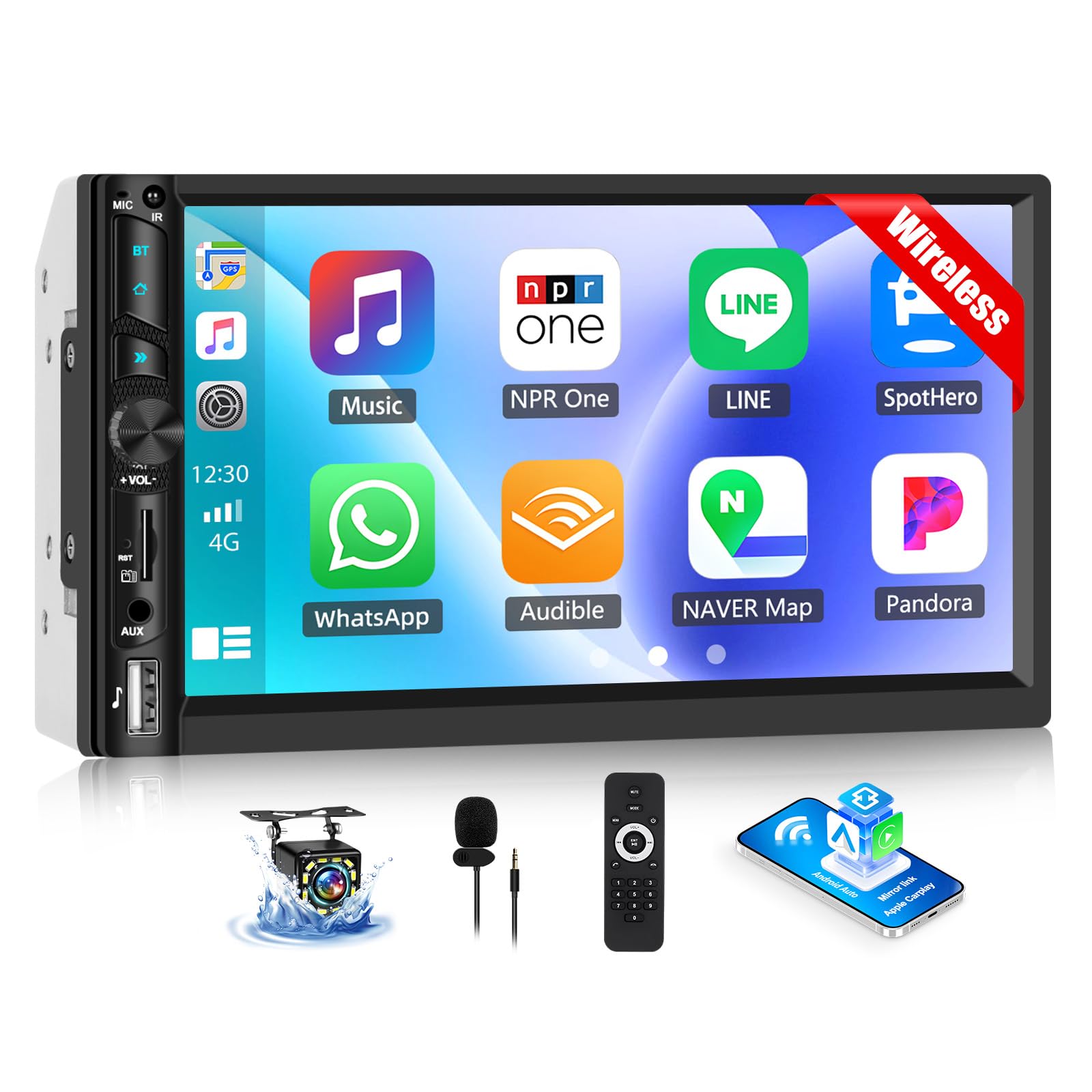 Double Din Car Stereo With Apple CarPlay Android Auto, Car Radio - View #14