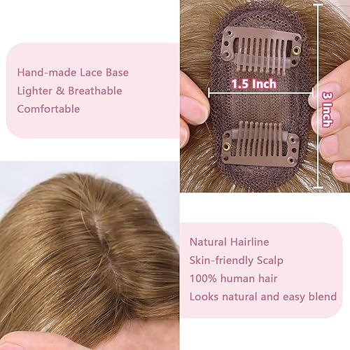 Miniatura 3 de G&T - Flequillo con clip, 100% cabello humano, flequillo francés, extensiones de cabello con clip, para mujeres y niñas, extensiones de cabello