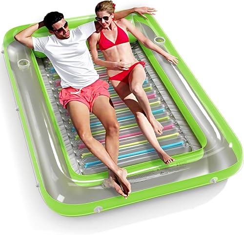 Miniatura 8 de Jasonwell - Flotador inflable para piscina, 4 en 1, almohadilla de bronceado para adultos, relajarse en la piscina, flotador lleno de juguetes de