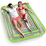 Inflatable Tanning Pool Lounger Float - Jasonwell 4 in 1 Sun Tan Tub Sunbathing Pool Lounge Raft Floatie Toys Water Filled Tanning Bed Mat Pad for Adult Blow Up Kiddie Pool Kids Ball Pit Pool
