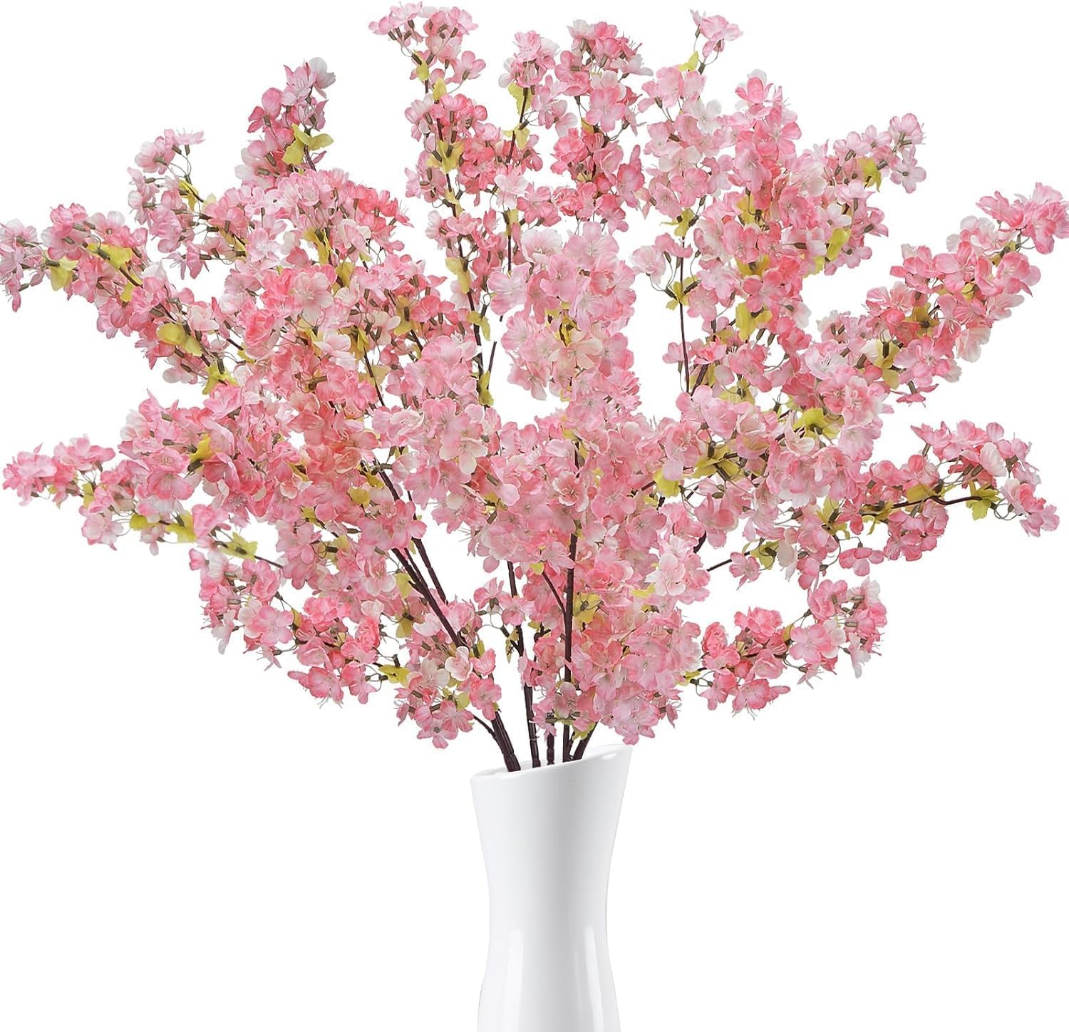 6PCS Flores de Cerezo 82cm Ramas de Cerezo Artificiales Rosa Flores de Plástico para Maceta Sakura Flores Artificiales Ramos de Flores Artificiales para Jarrón Oficina Boda Balcón