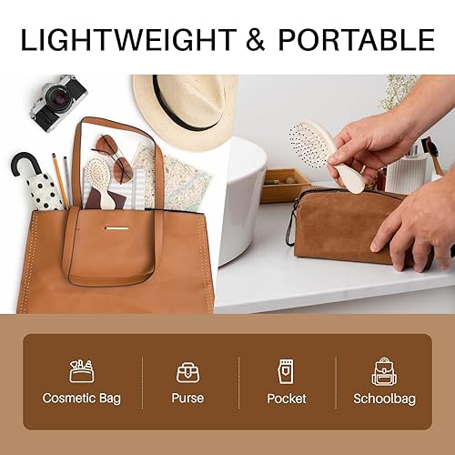 Miniatura 3 de RHOS Mini cepillo de pelo para mujeres, hombres y niños, cepillo de pelo tamaño viaje para bolso, bolsillo, mochila, cepillo pequeño con cerdas