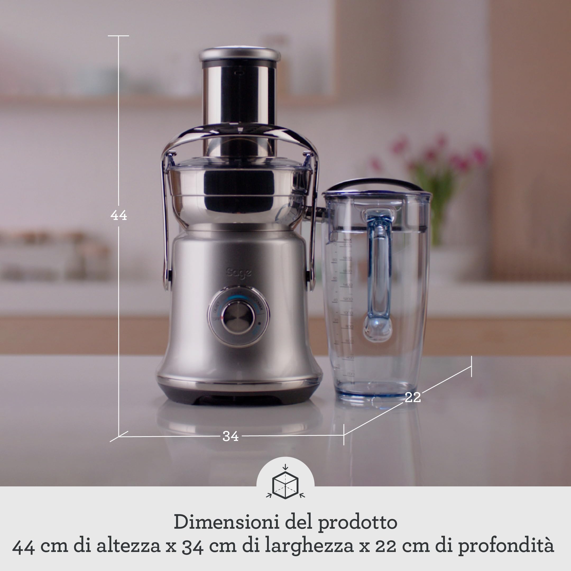 Sage - The Nutri Juicer Cold XL - Spremiagrumi, Frullatore - Acciaio Inox Spazzolato