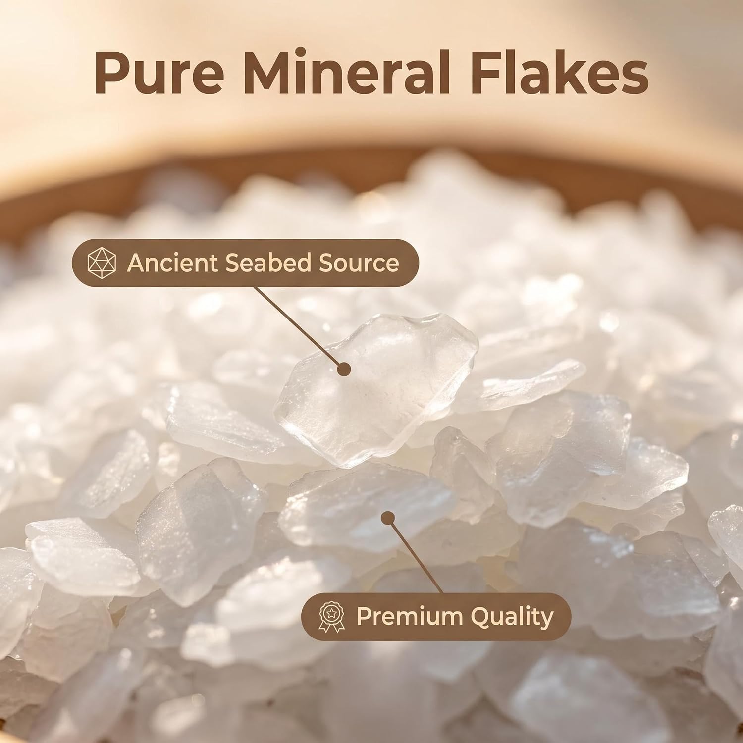 Magnesium Bath Flakes, Magnesium Chloride Minerals, Bathing Alternative to Epsom Salt - for Dead Sea Bath & Foot Soak, Soothing Mineral Soak for Skin & Body (2 LB)