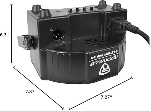 Miniatura 10 de (4) Batería Rockville PAR 50 recargable LED DMX DJ Club Wash Up-Lights+Remote
