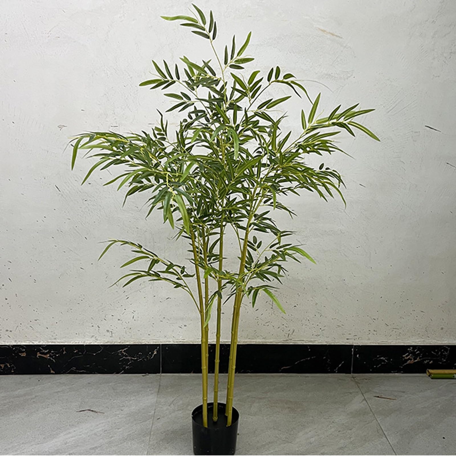 Bambú Árboles Artificiales Planta Artificial de bambú con Troncos y Hojas, 3 4 5 6 ft Árbol de bambú Artificial de simulación para Exterior Interior(14pcs,3.3ft/39.4in/1m)