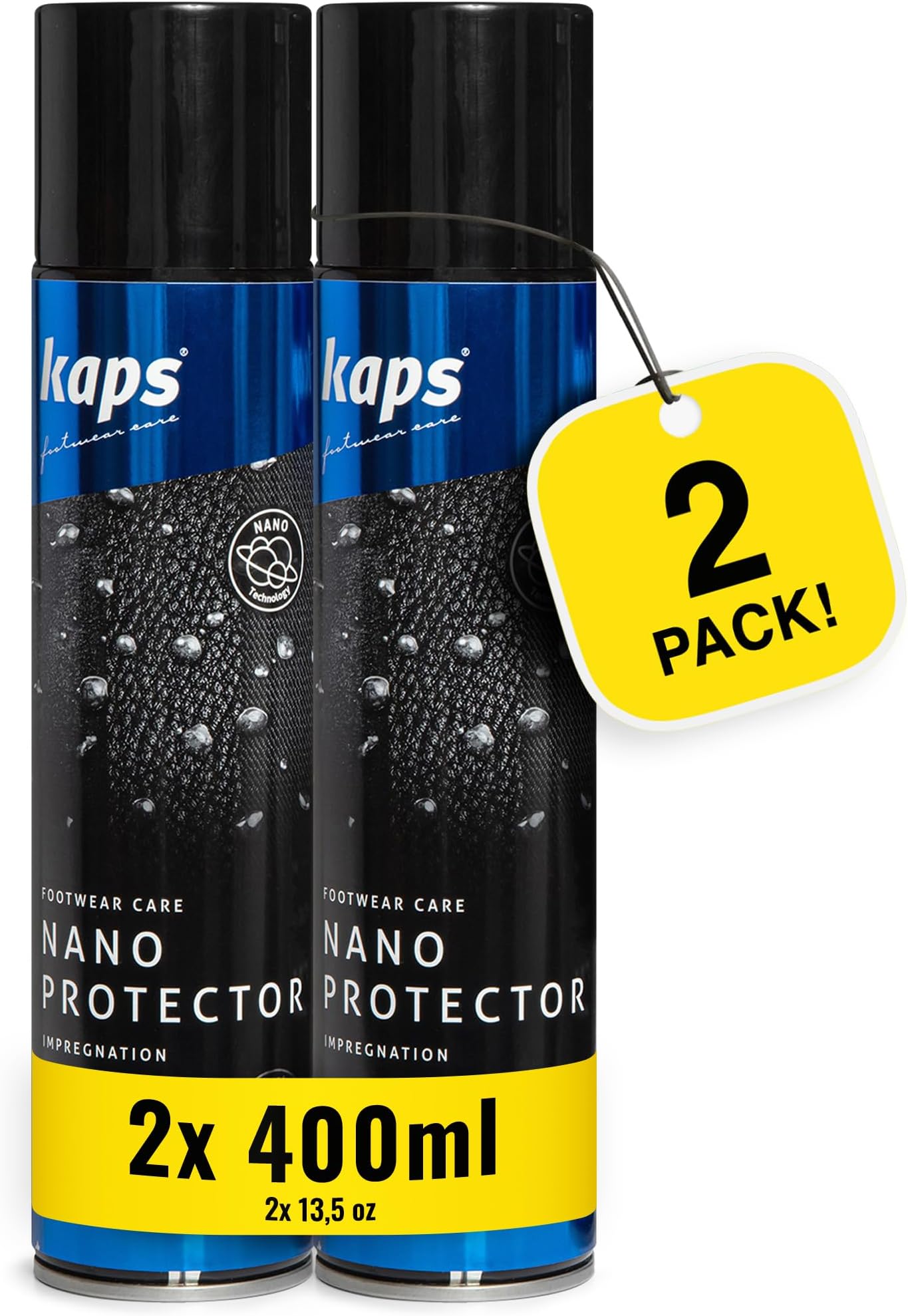 Kaps Nano Protector – Shoe & Boot Waterproofer Spray for Leather, Suede, Nubuck, Textile & Canvas – Water Repellent