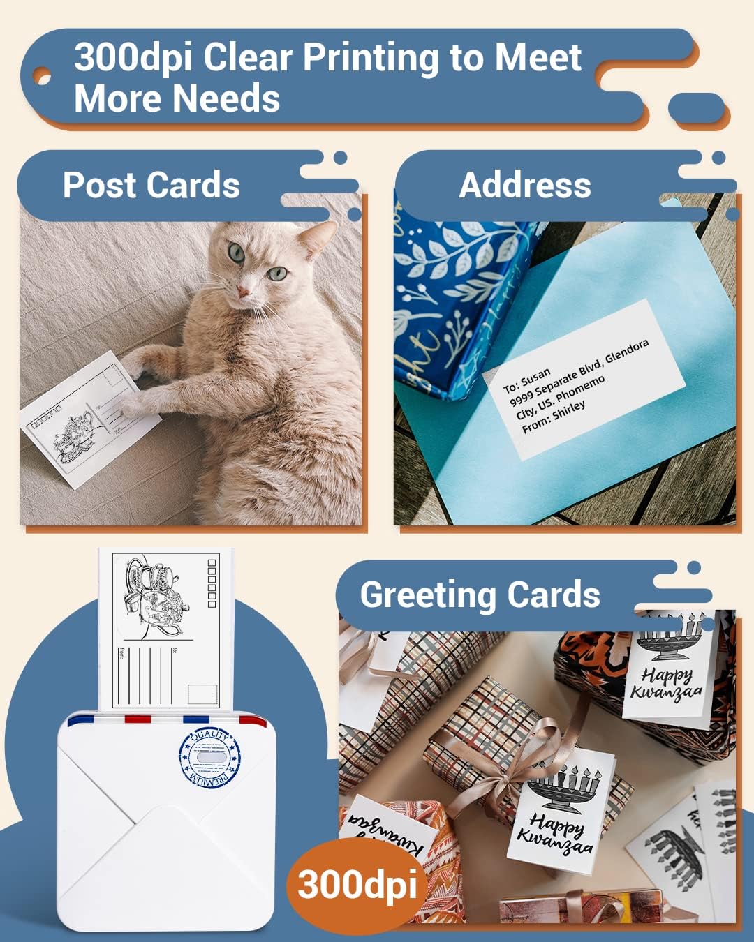 Phomemo M02S Mini Bluetooth Pocket Printer- 300dpi Thermal Mobile Printer Compatible with iOS & Android for Plan Journal, Organization,Study Notes,Working Assistance, Photos Printing, Gift, White White 1 Printer + 1 Roll Paper