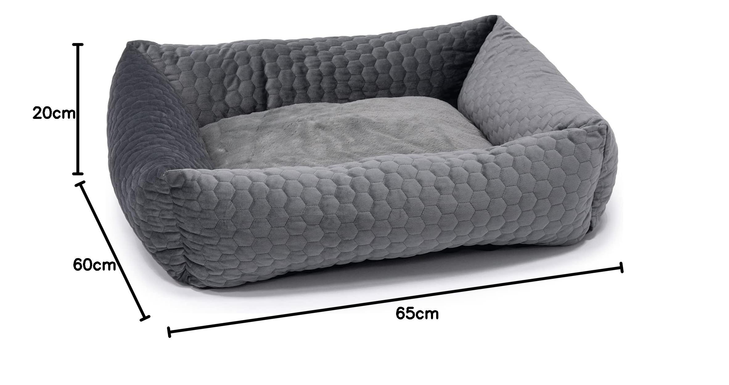Karlie Liegebett Velvet, Hundebetten, Polyester, Dunkelgrau, 65x60x20 cm