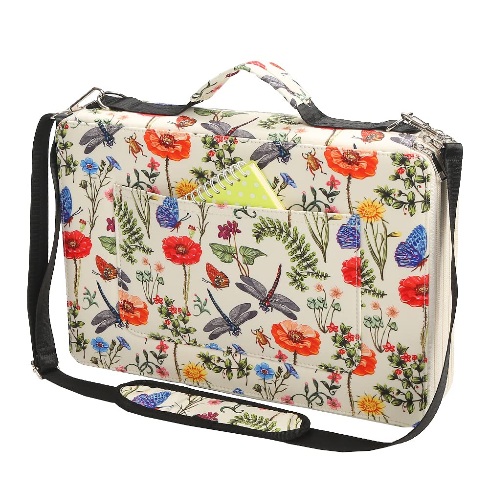 384 Slots Pencil Case, 4-Layer Organizer with Shoulder Strap