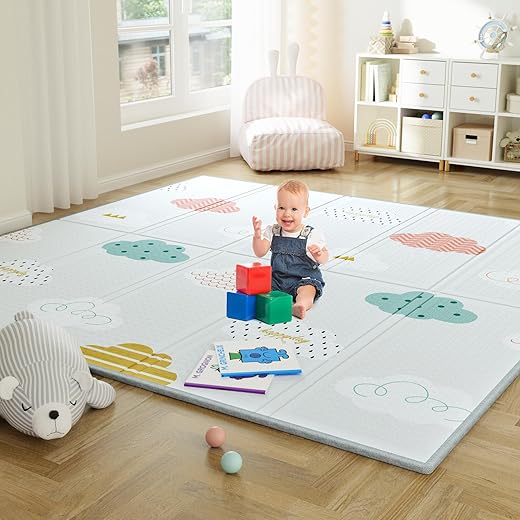 Uanlauo tappeto gioco bambini, Tappetino Pieghevole Impermeabile Doppio Lato per Bambini, XPE...
