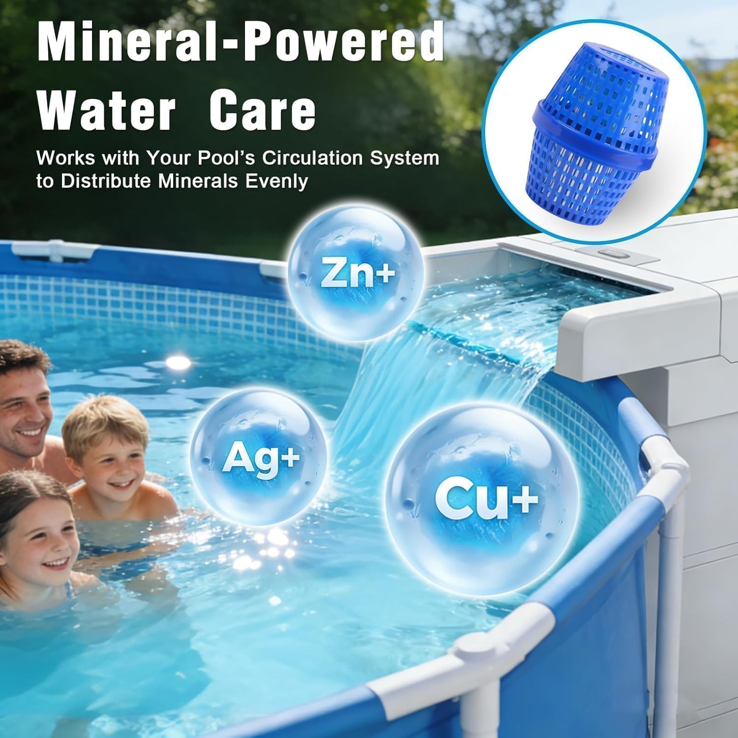 Replacement for PoolRX Cartridge, Fits 7.5k-20k Gallon Blue Pool Unit, for Above Ground & Inground Pools