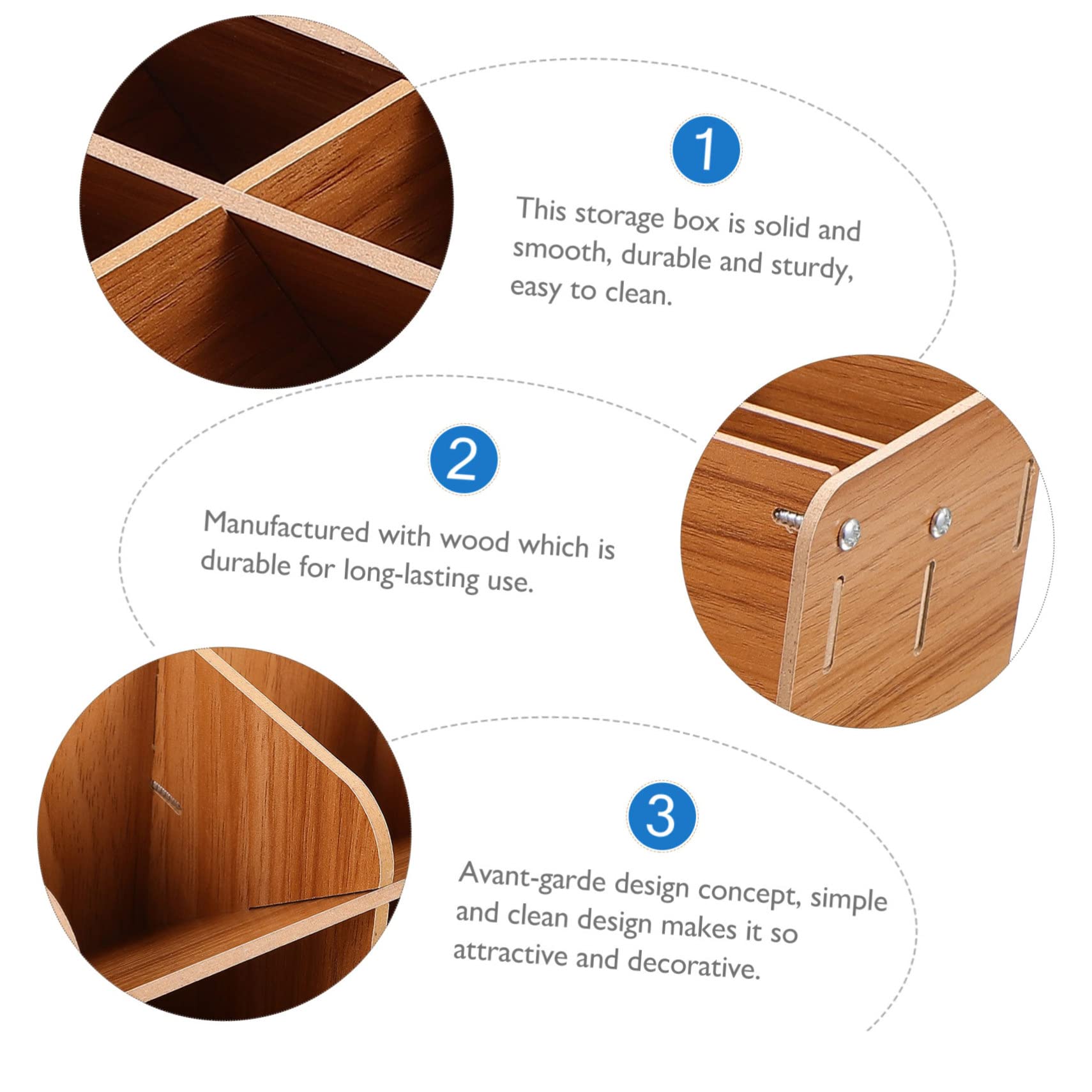 Portalápices de Madera de Cerezo B15, Organizador Multifuncional Múltiples Divisiones, Estante Práctico para Bolígrafos, Soporte de Escritorio para Oficina y Material Escolar