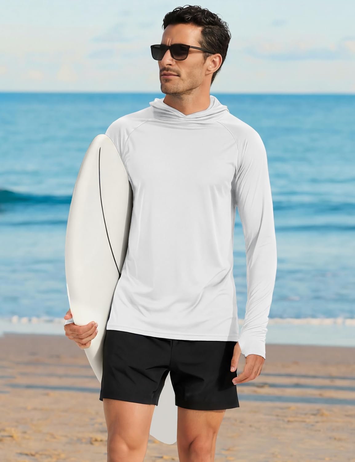 TACVASEN Men's Sun Shirts UPF 50+ Lightweight Fishing Sun Hoodie Long Sleeve UV SPF Swim Shirt Hiking Rash Guard