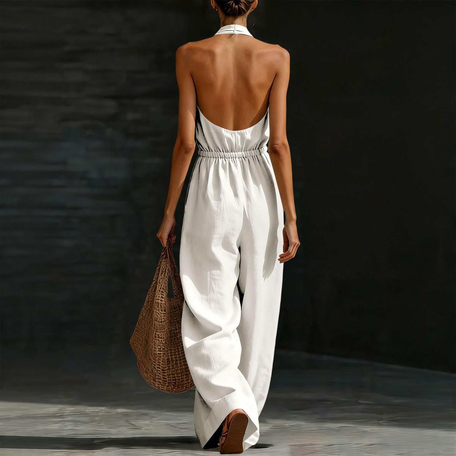 Traje de pantalón para mujer, festivo, elegante, con cuello en V, cuello