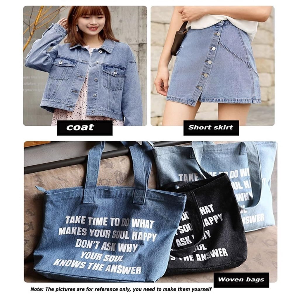 Tela Vaquera Lavada Por Metro 150cm De Ancho 100% Algodón Tela De Vestir Ligera Para Ropa Costura De Manualidades No Elástica(Color:Azul)