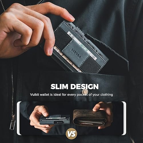 Vista 3 de VULKIT Cartera desplegable delgada VC310, Azul, Minimalista