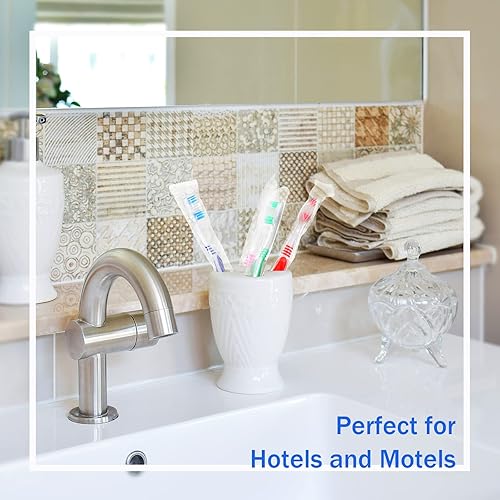 Miniatura 5 de Honeydak Paquete de 250 cepillos de dientes envueltos individualmente, cepillos de dientes desechables a granel, cepillo de dientes de cerdas